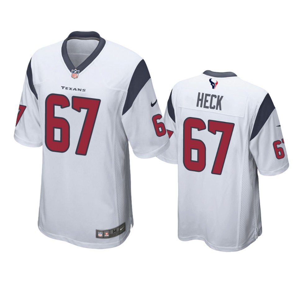 men's charlie heck texans white game jersey