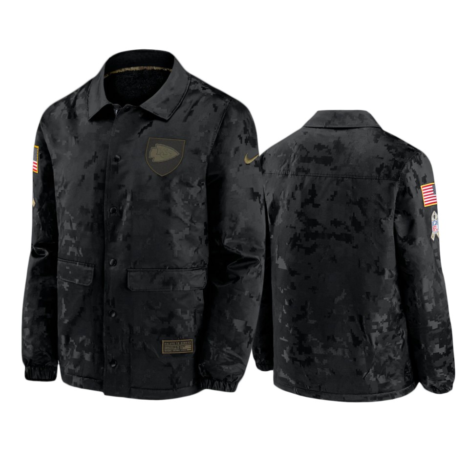 men's chiefs black 2020 salute to service sideline satin jacket