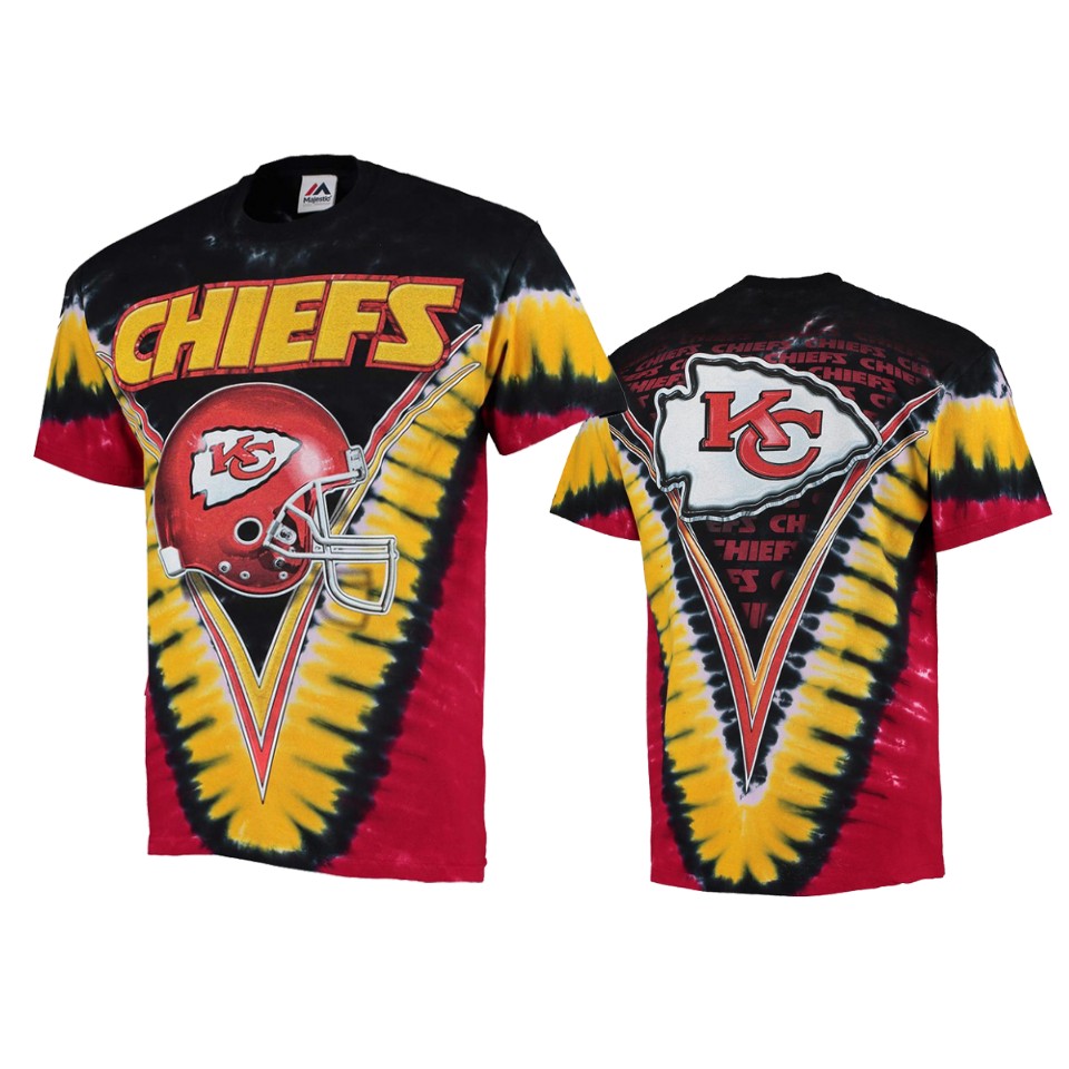 men's chiefs black red tie dye premium t shirt