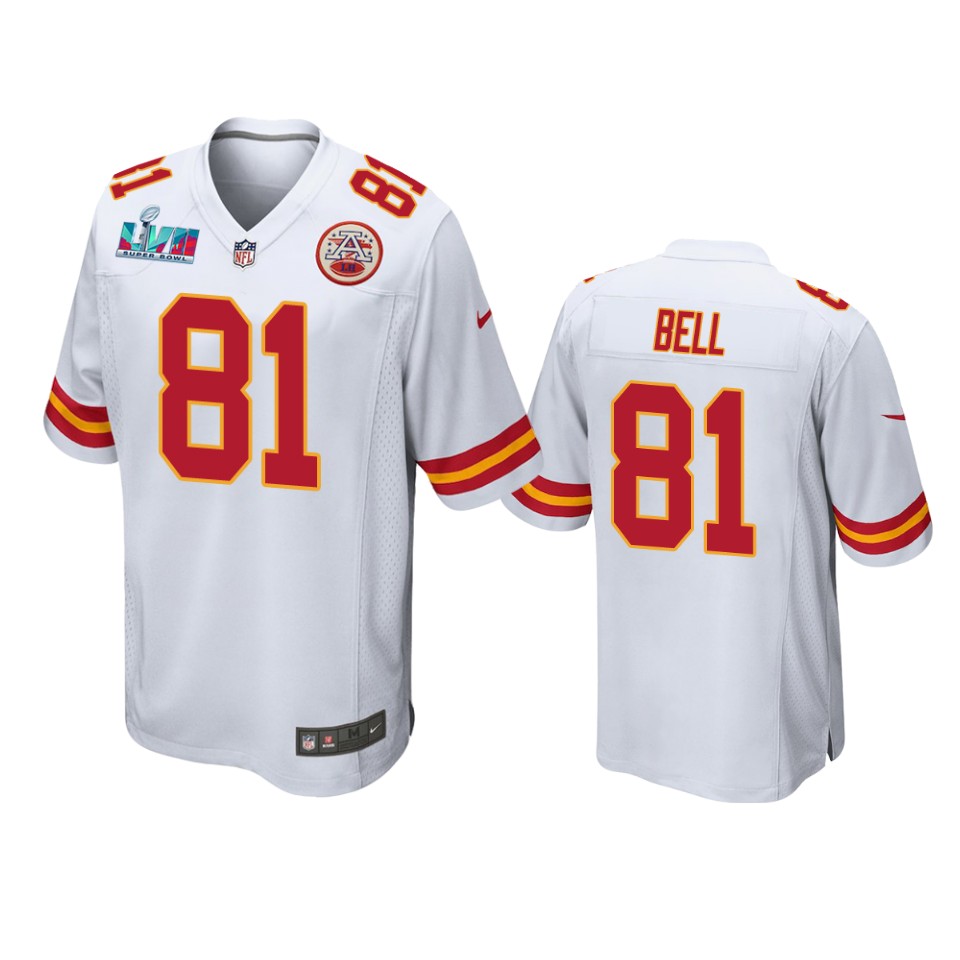 men's chiefs blake bell white super bowl lvii game jersey