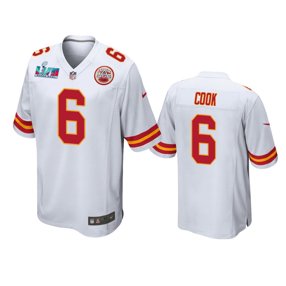 men's chiefs bryan cook white super bowl lvii game jersey