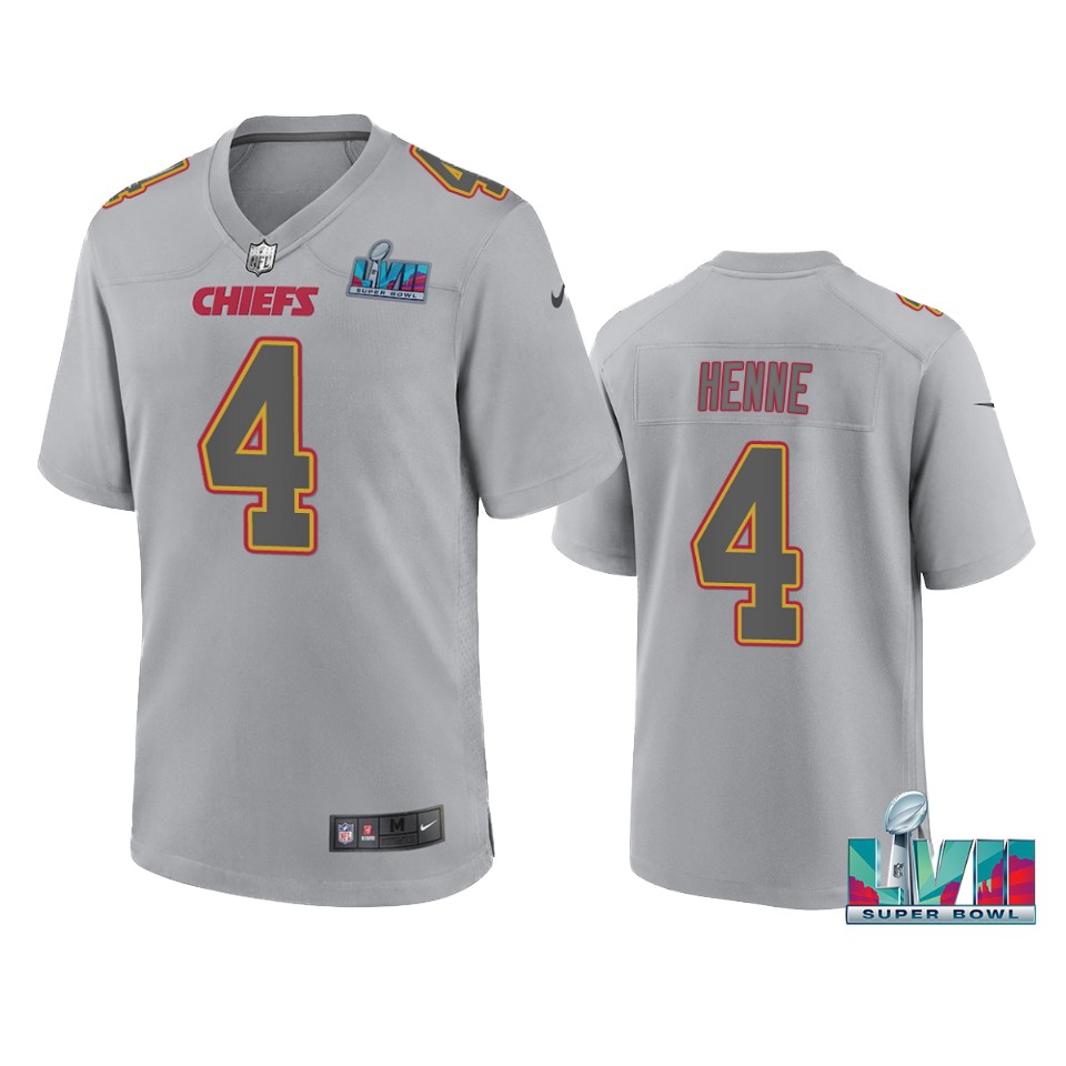 men's chiefs chad henne gray super bowl lvii atmosphere jersey