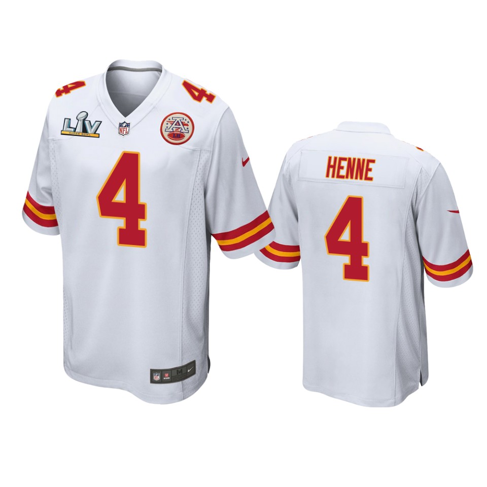 men's chiefs chad henne white super bowl lv game jersey
