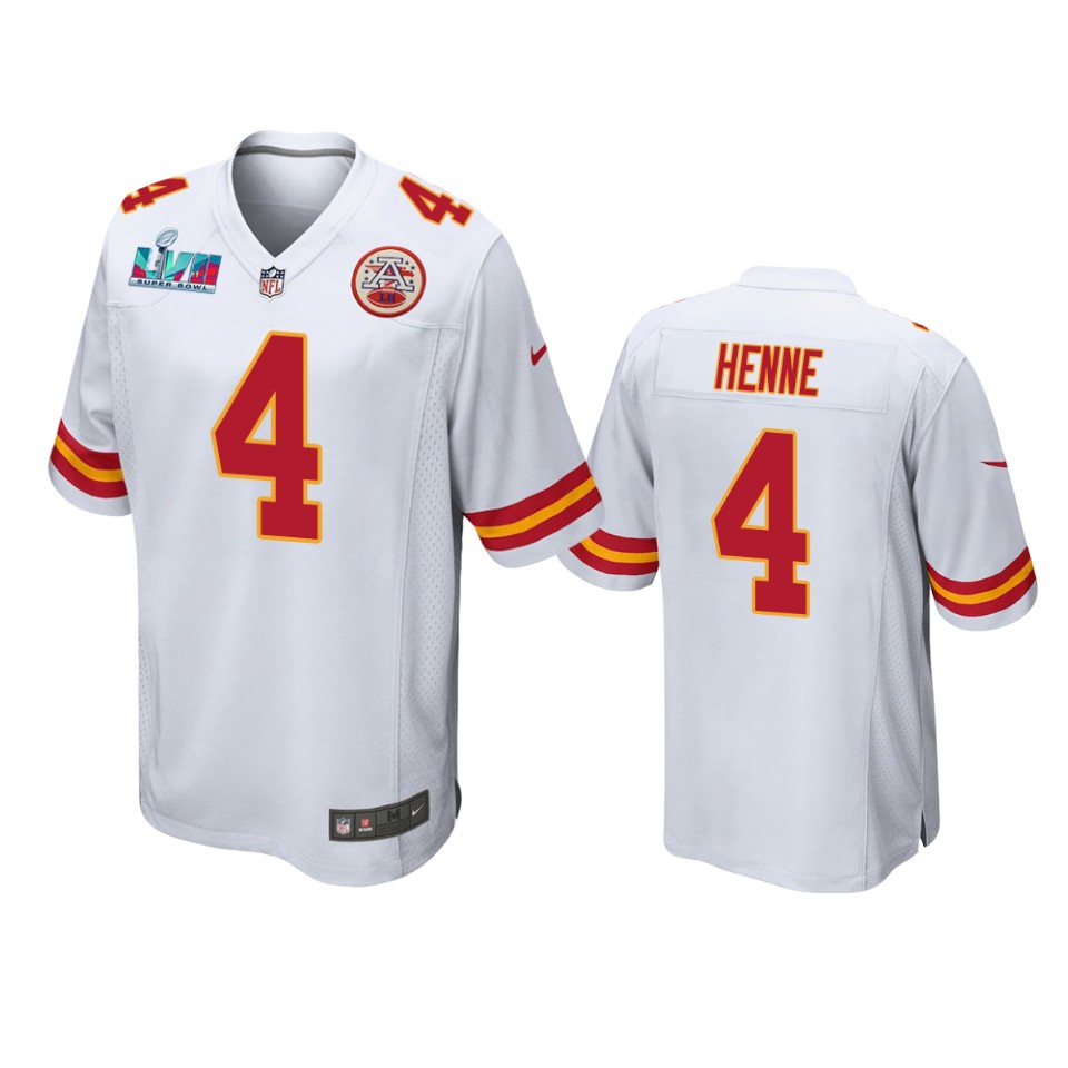 men's chiefs chad henne white super bowl lvii game jersey