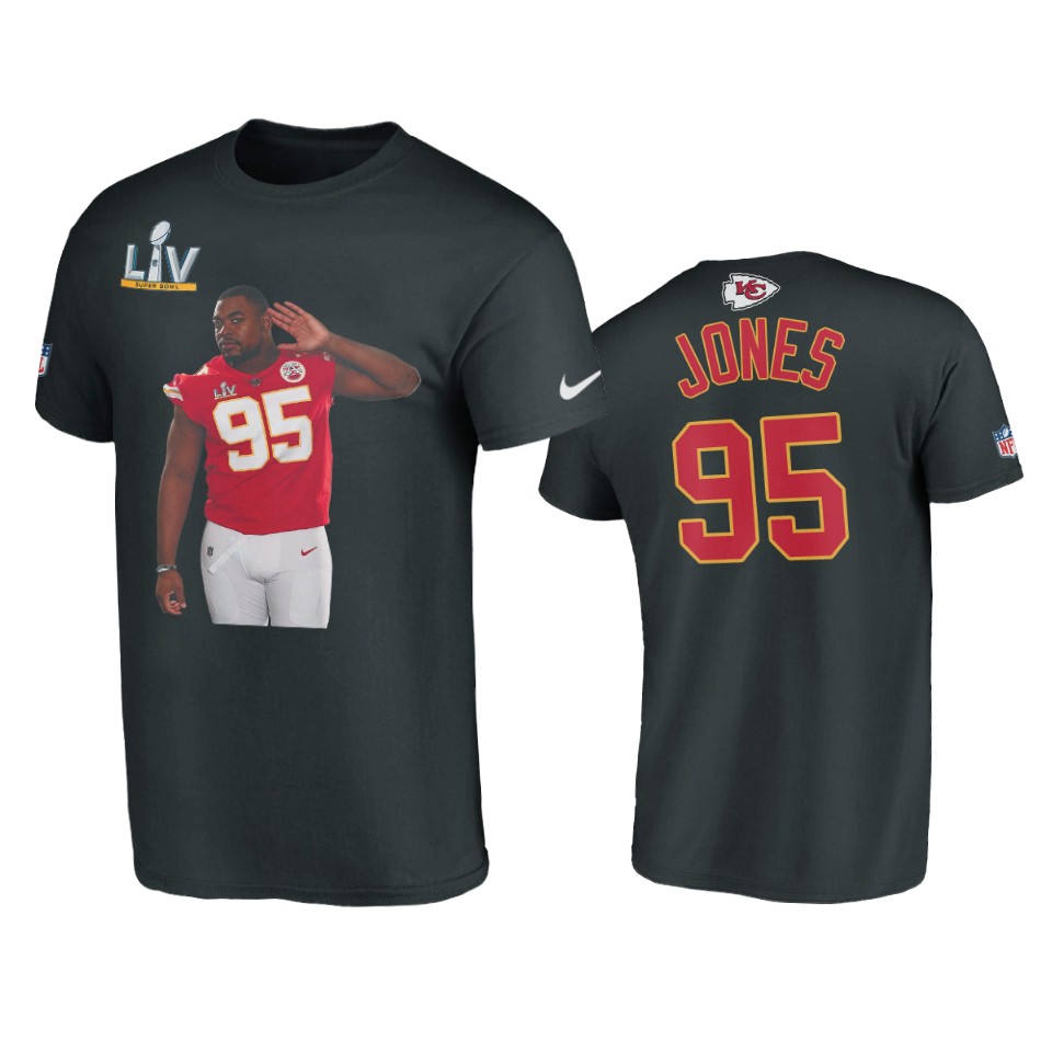men's chiefs chris jones black super bowl lv graphic t shirt