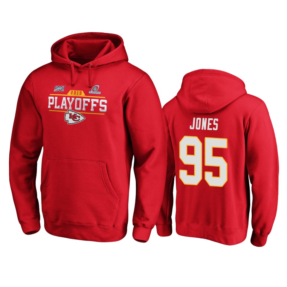 men's chiefs chris jones red 2019 nfl playoffs bound chip shot pullover hoodie