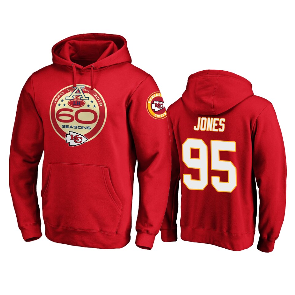 men's chiefs chris jones red 60th anniversary hoodie