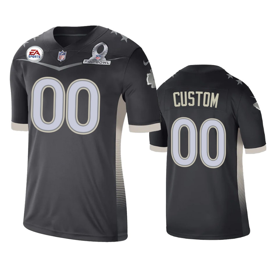 men's chiefs custom anthracite 2021 afc pro bowl game jersey