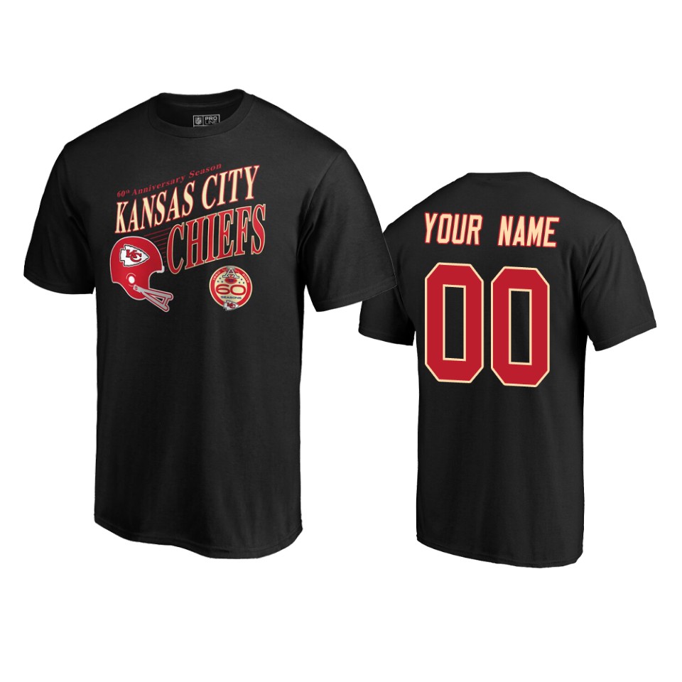 men's chiefs custom black 60th anniversary t shirt