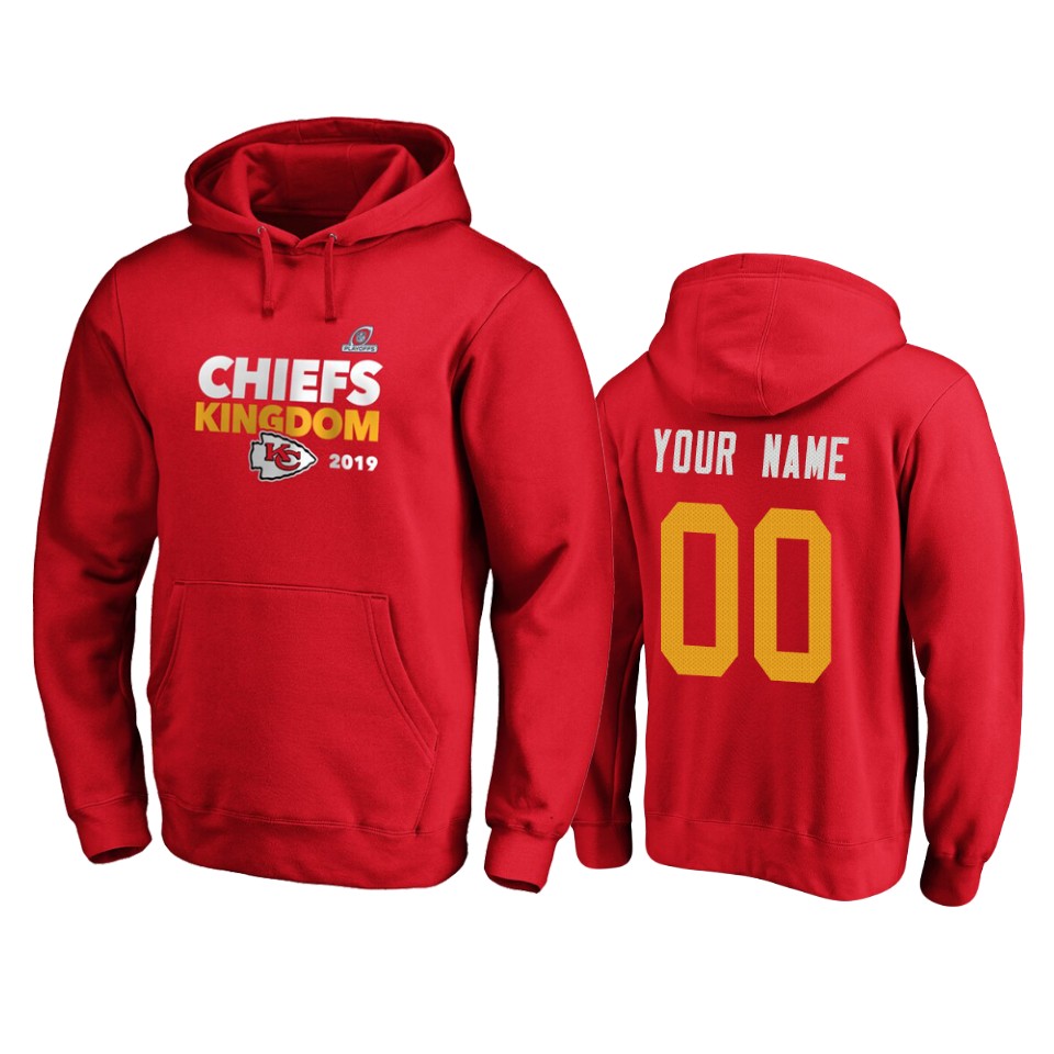 men's chiefs custom red 2019 nfl playoffs bound hometown checkdown pullover hoodie