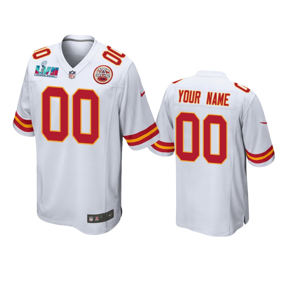 men's chiefs custom white super bowl lvii game jersey