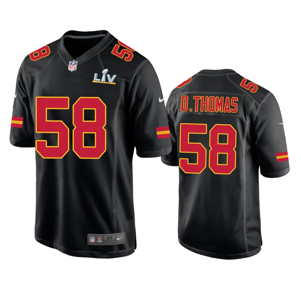 men's chiefs derrick thomas black super bowl lv game fashion jersey