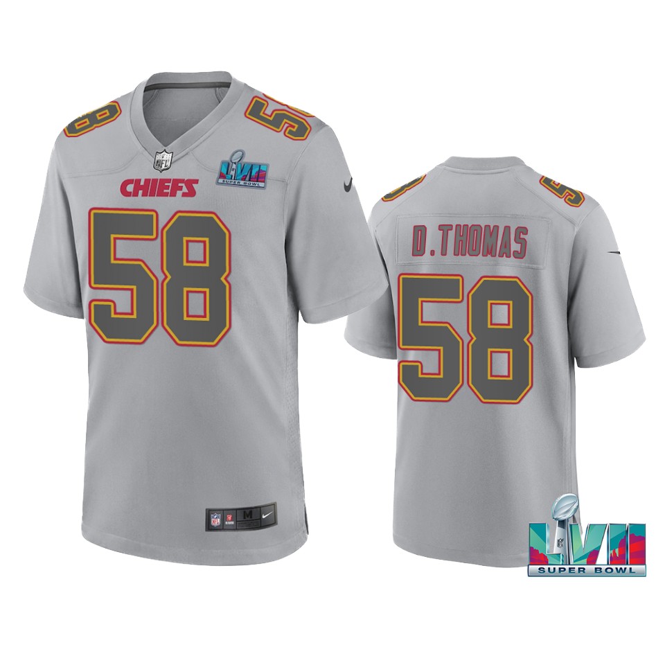 men's chiefs derrick thomas gray super bowl lvii atmosphere jersey