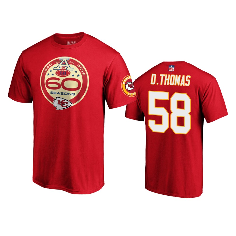 men's chiefs derrick thomas red 60th anniversary t shirt