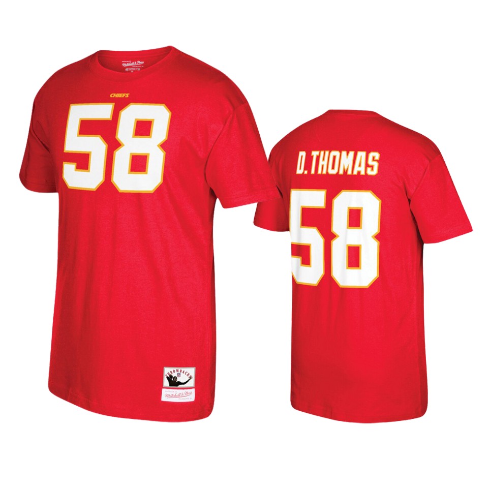 men's chiefs derrick thomas red retired player t shirt