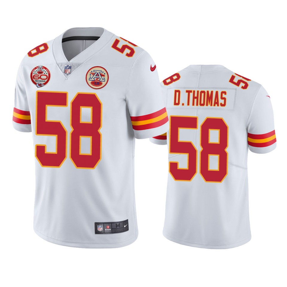 men's chiefs derrick thomas white 60th anniversary vapor limited jersey