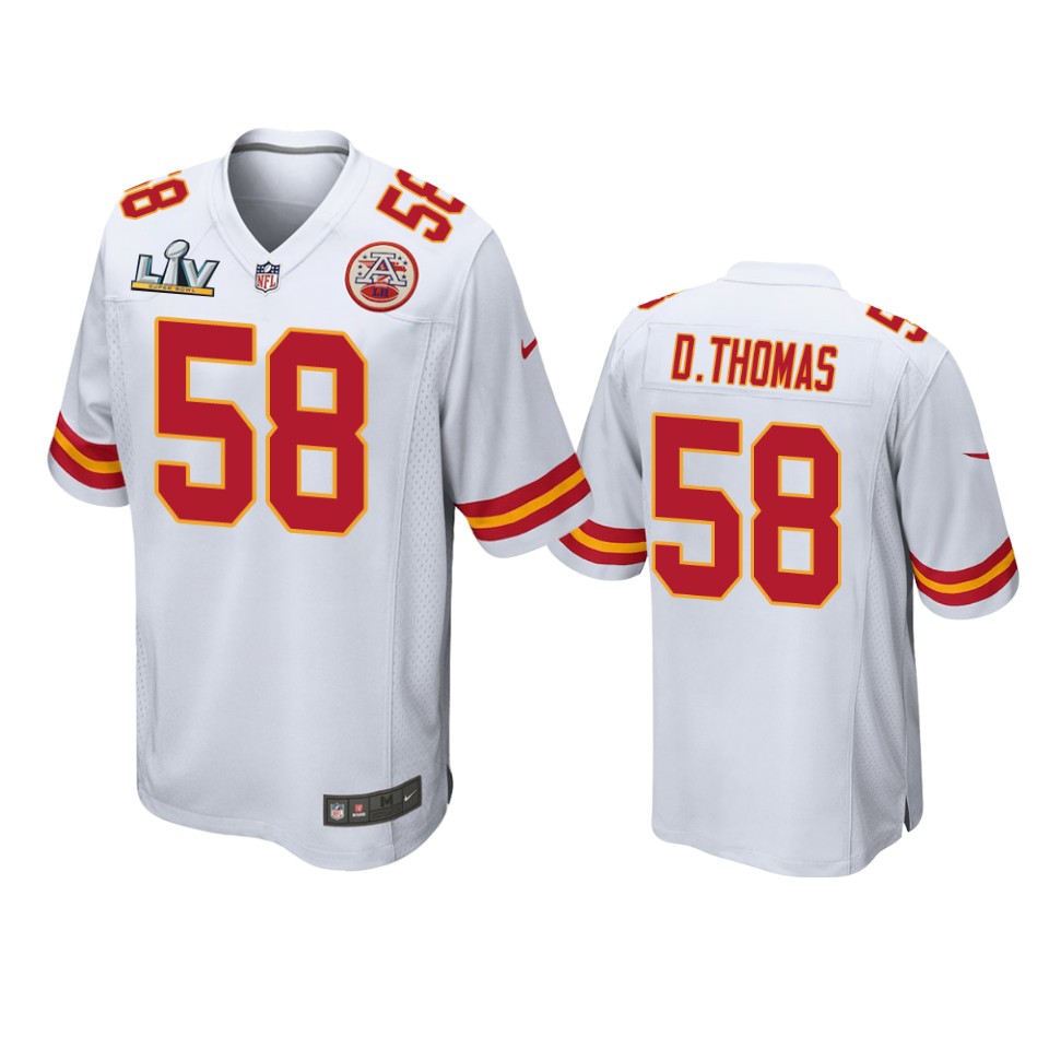 men's chiefs derrick thomas white super bowl lv game jersey