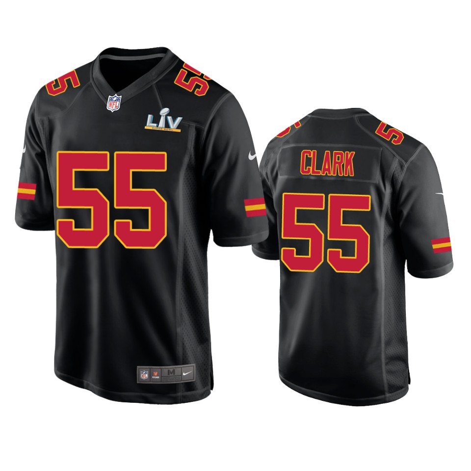 men's chiefs frank clark black super bowl lv game fashion jersey