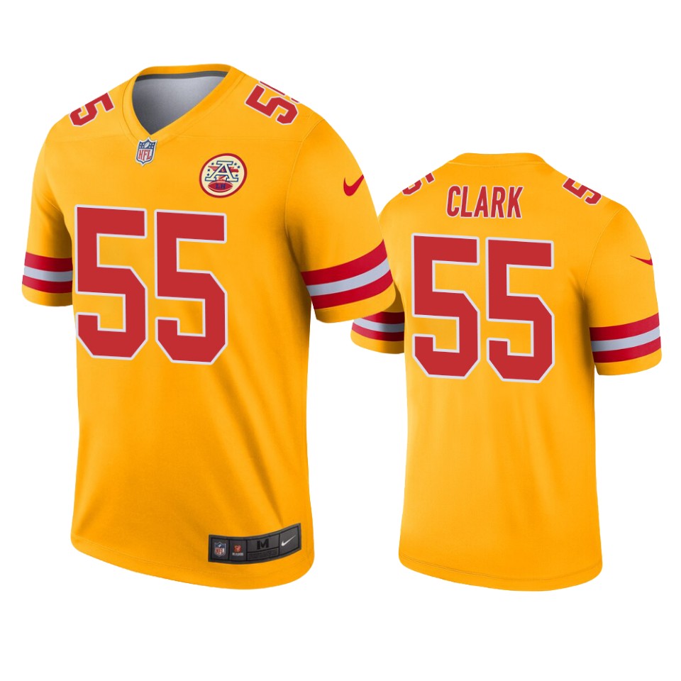 men's chiefs frank clark gold inverted legend jersey
