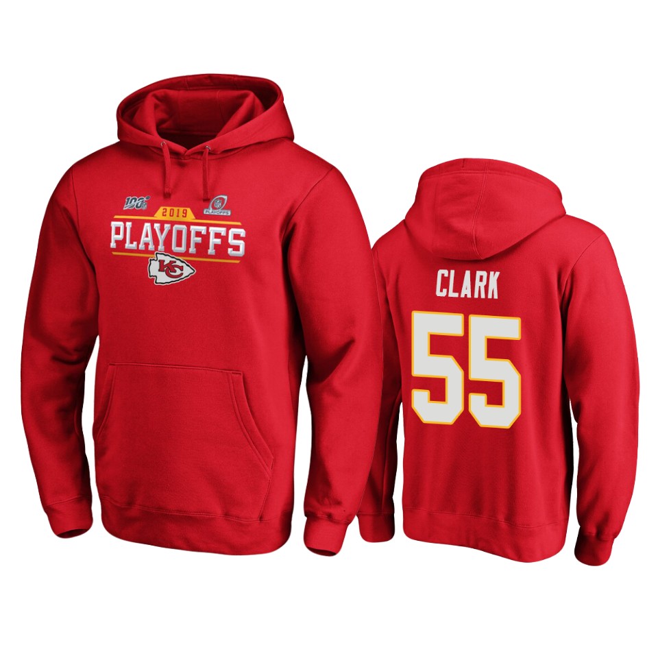 men's chiefs frank clark red 2019 nfl playoffs bound chip shot pullover hoodie