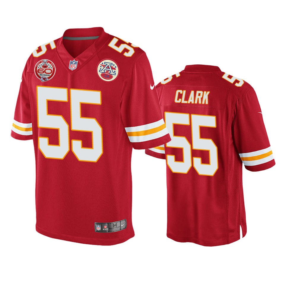 men's chiefs frank clark red 60th anniversary game jersey