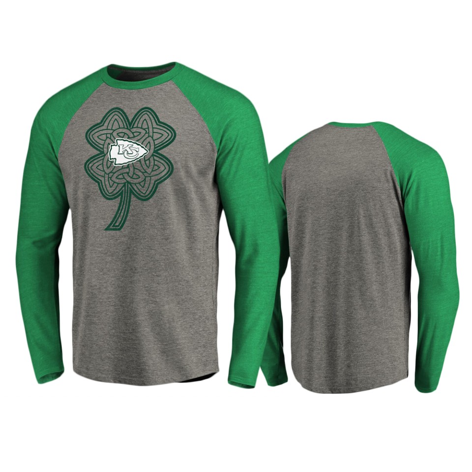 men's chiefs heathered gray st. patrick's day celtic charm t shirt