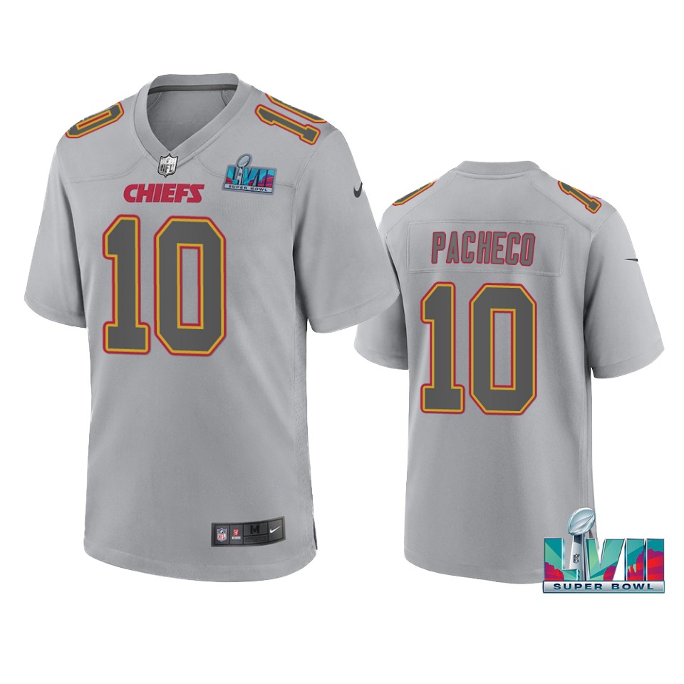 men's chiefs isaih pacheco gray super bowl lvii atmosphere jersey