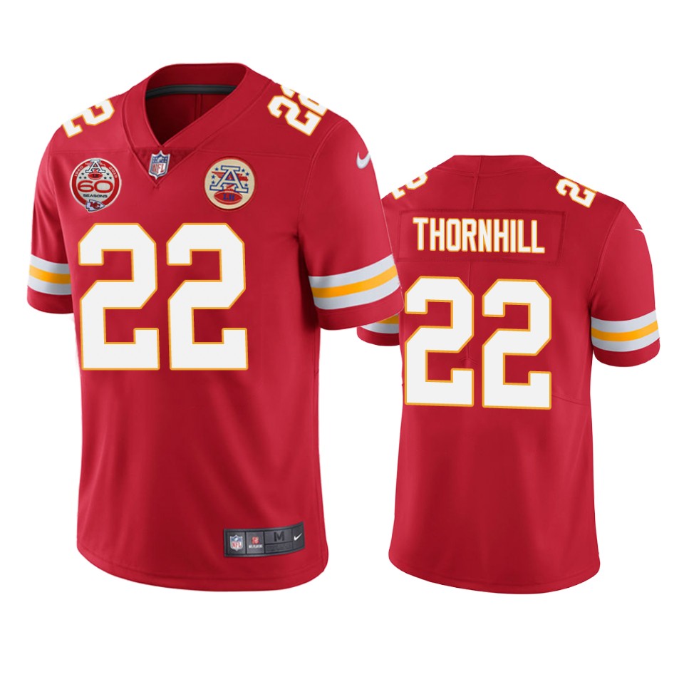 men's chiefs juan thornhill red 60th anniversary vapor limited jersey