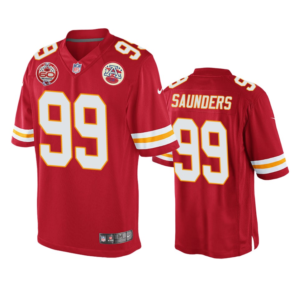 men's chiefs khalen saunders red 60th anniversary game jersey