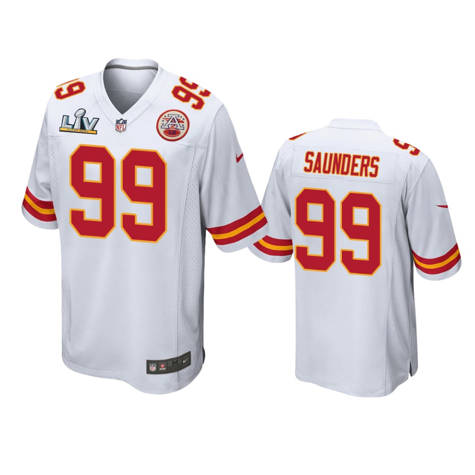 men's chiefs khalen saunders white super bowl lv game jersey