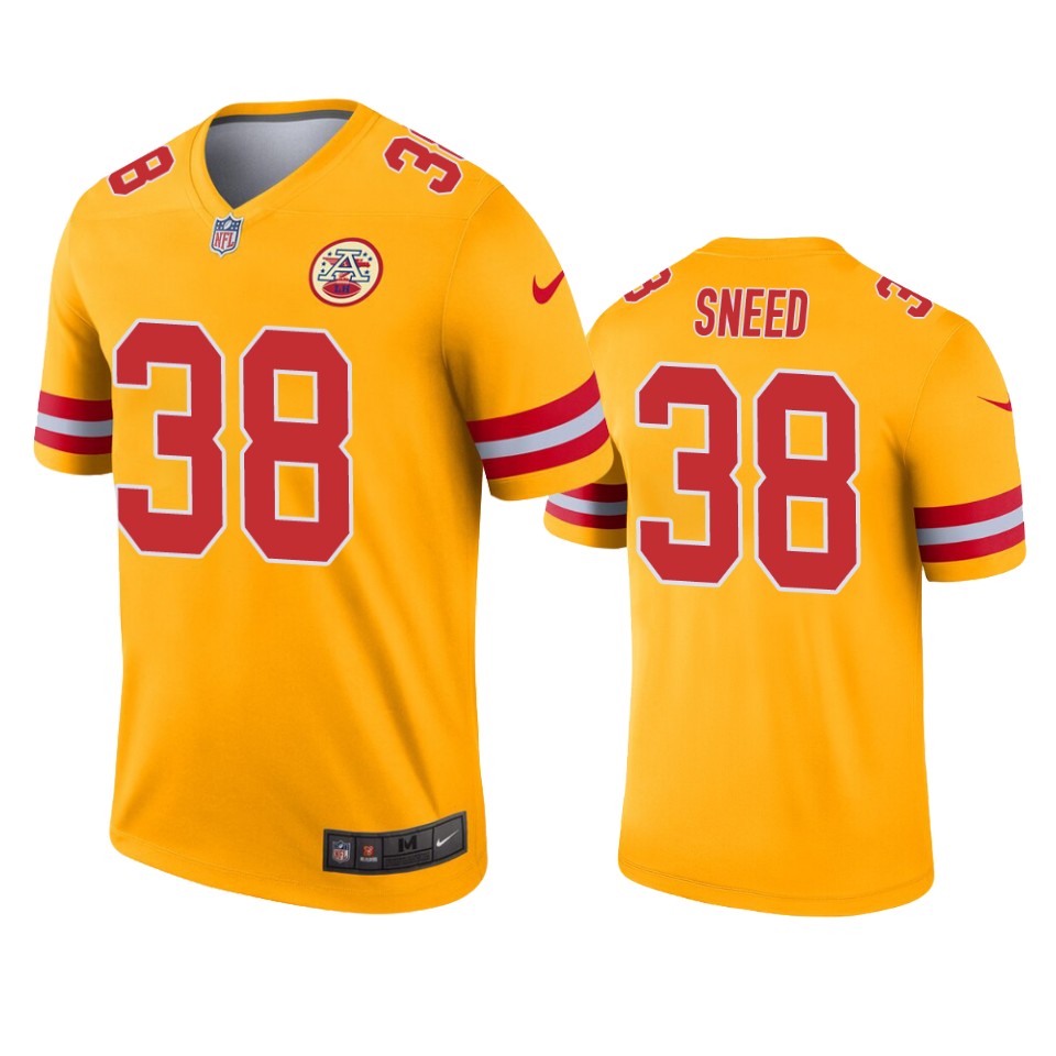 men's chiefs l'jarius sneed gold inverted legend jersey