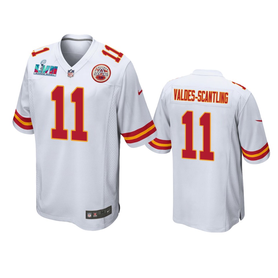 men's chiefs marquez valdes scantling white super bowl lvii game jersey