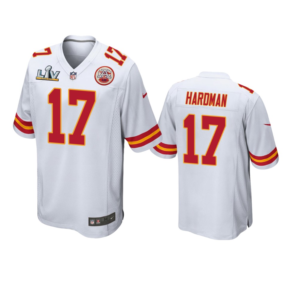men's chiefs mecole hardman white super bowl lv game jersey