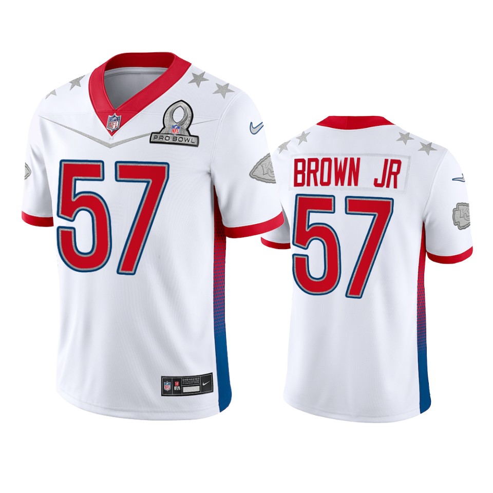 men's chiefs orlando brown jr. white game 2022 afc pro bowl jersey