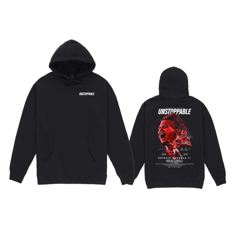 men's chiefs patrick mahomes black player graphic pullover hoodie