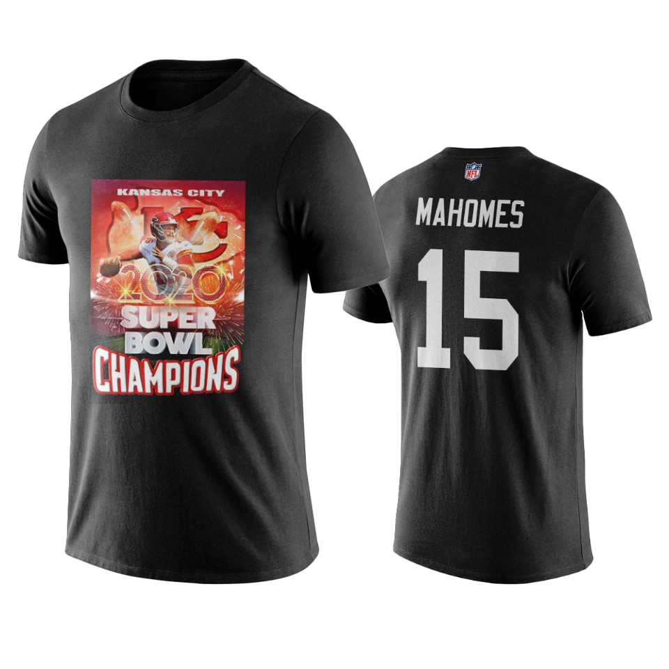 men's chiefs patrick mahomes black super bowl champion t shirt