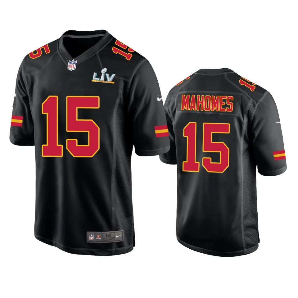 men's chiefs patrick mahomes black super bowl lv game fashion jersey