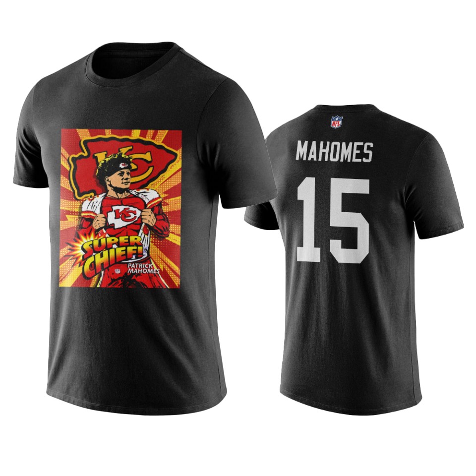 men's chiefs patrick mahomes black super chief t shirt