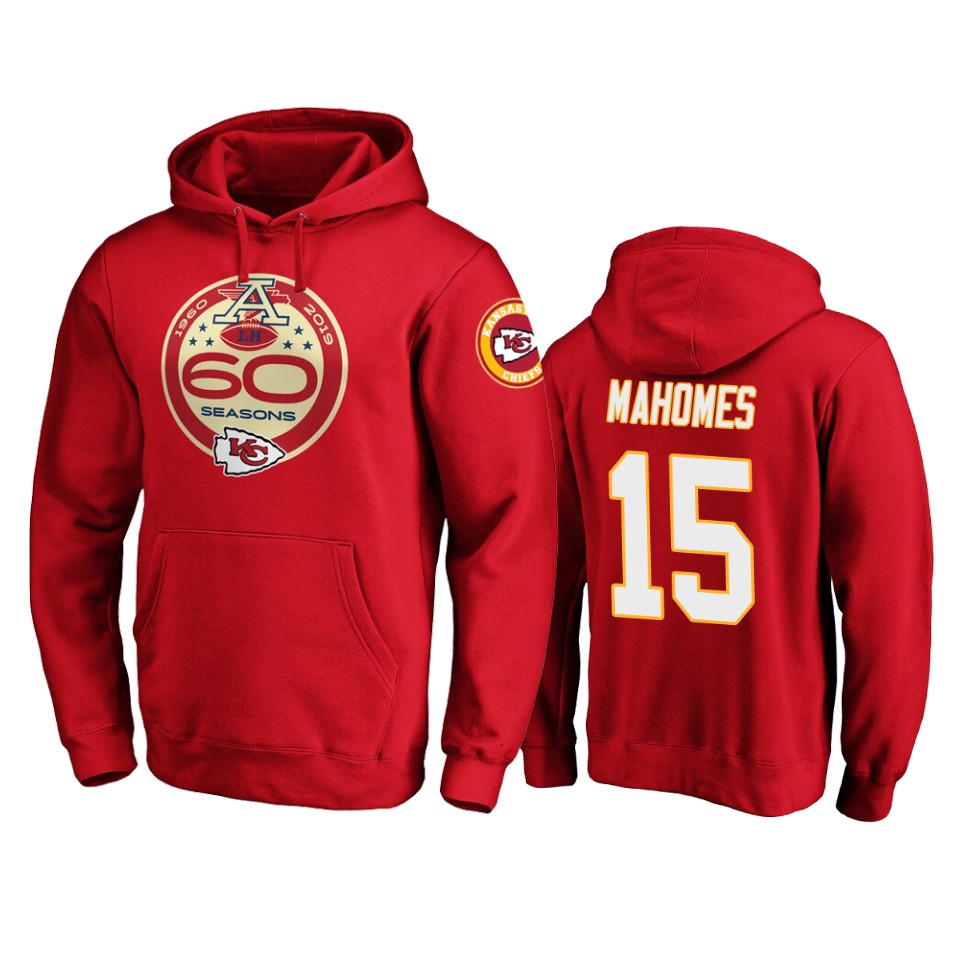 men's chiefs patrick mahomes red 60th anniversary hoodie