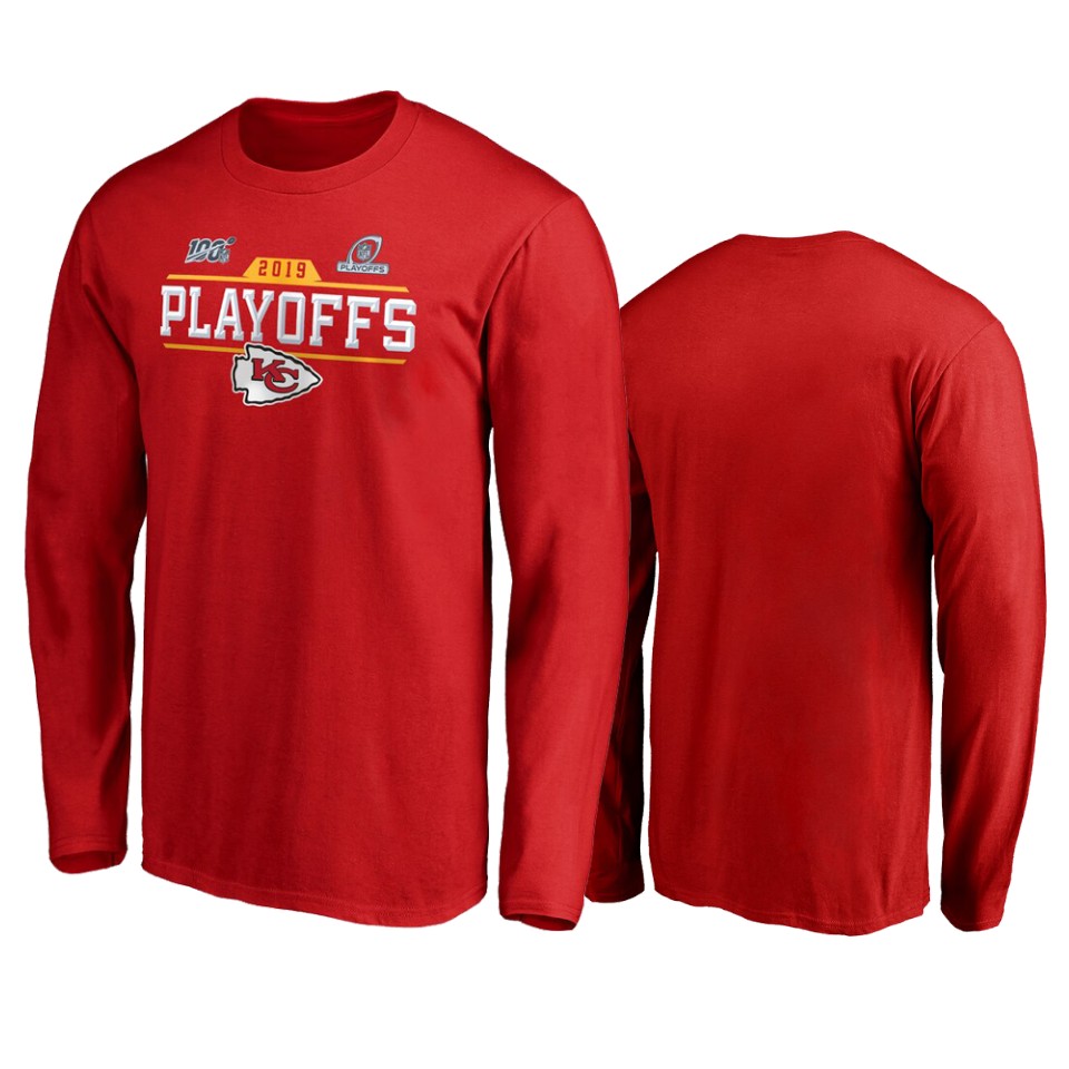 men's chiefs red 2019 nfl playoffs bound chip shot long sleeve t shirt