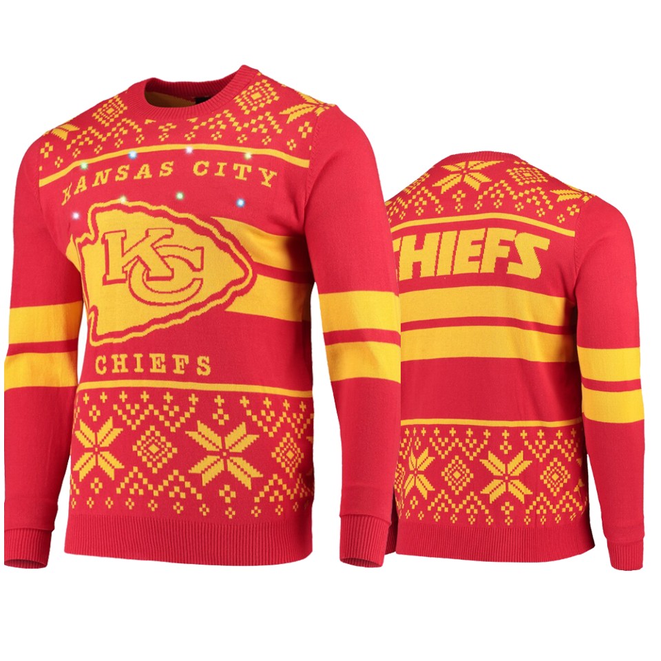 men's chiefs red 2019 ugly christmas sweater