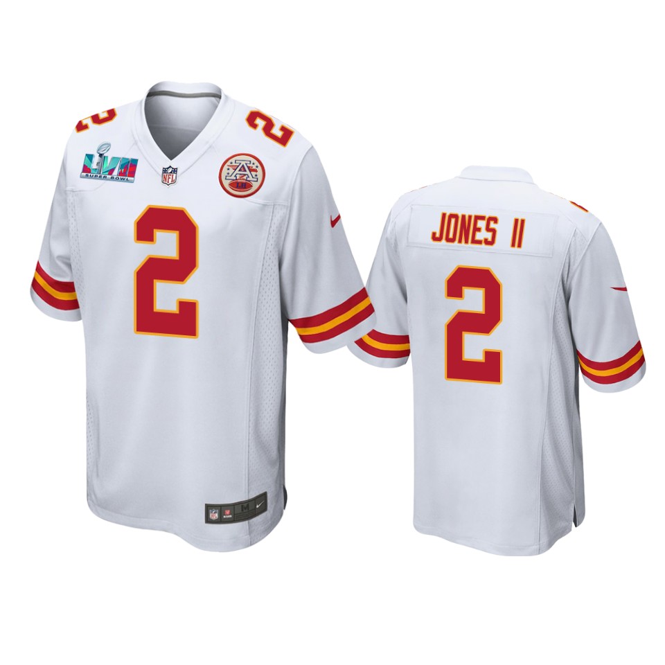 men's chiefs ronald jones ii white super bowl lvii game jersey