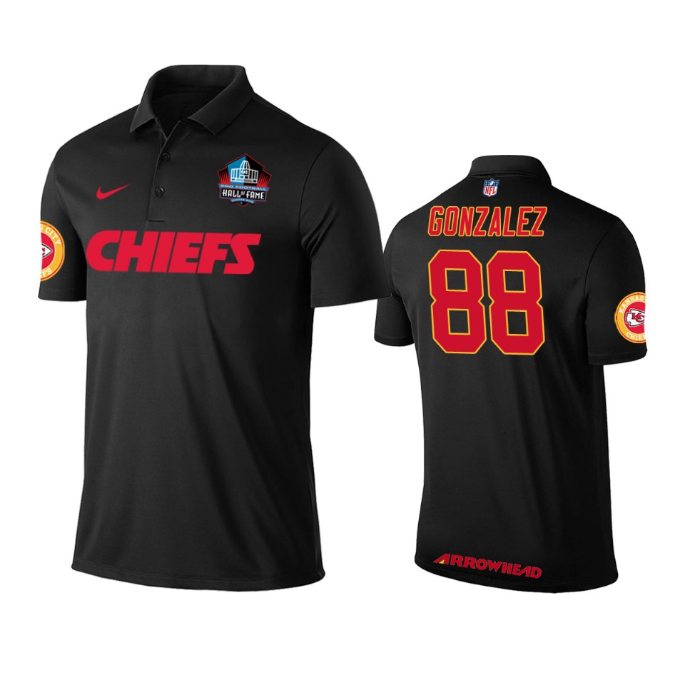 men's chiefs tony gonzalez black hall of fame polo