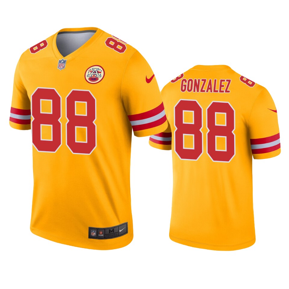 men's chiefs tony gonzalez gold inverted legend jersey