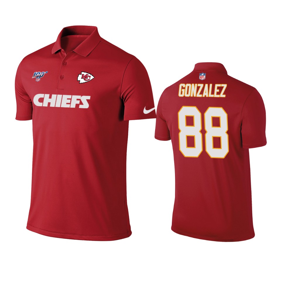 men's chiefs tony gonzalez red 100th season polo