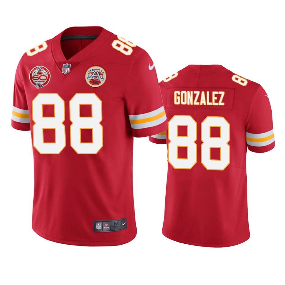 men's chiefs tony gonzalez red 60th anniversary vapor limited jersey