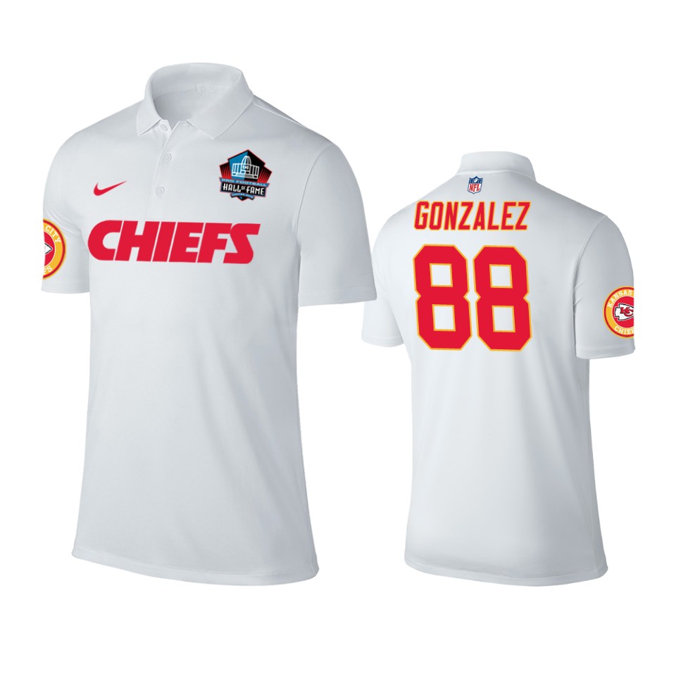 men's chiefs tony gonzalez white hall of fame polo