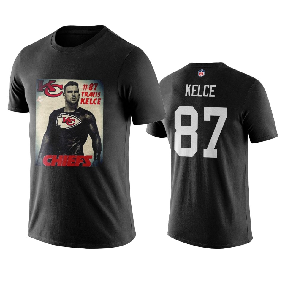men's chiefs travis kelce black player graphic t shirt