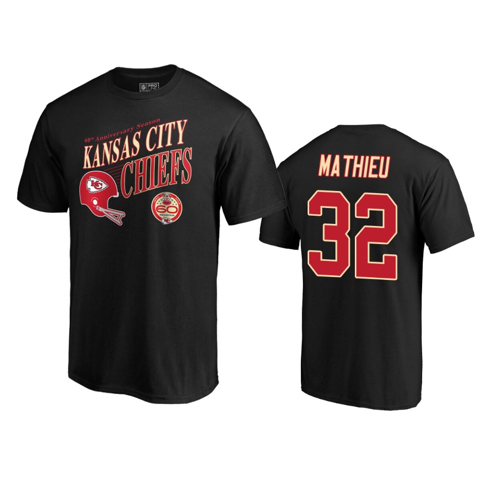 men's chiefs tyrann mathieu black 60th anniversary t shirt