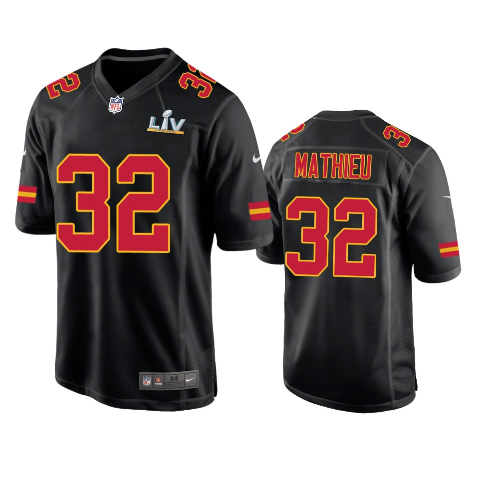 men's chiefs tyrann mathieu black super bowl lv game fashion jersey